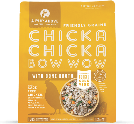 A Pup Above Chicka Chicka Bow Wow Friendly Grains Gently Cooked Dog Food (frozen), 1-lb