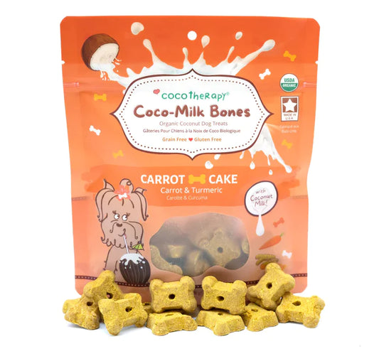 CocoTherapy Coco-Milk Bones Carrot Cake Dog Treats 6oz