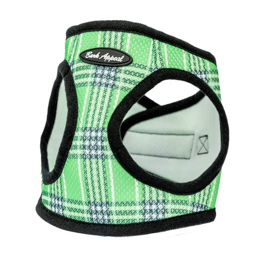 Bark Appeal Green Plaid Harness