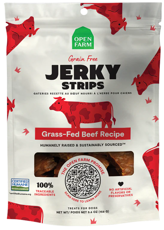 Open Farm Grain Free Grass-Fed Beef Jerky Strips