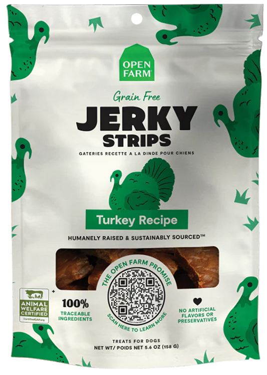 Open Farm Grain-Free Turkey Jerky Strips 5.6oz