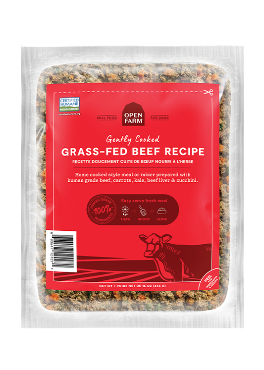 Open Farm Gently Cooked Grass-Fed Beef Recipe Frozen Dog Food, 16-oz