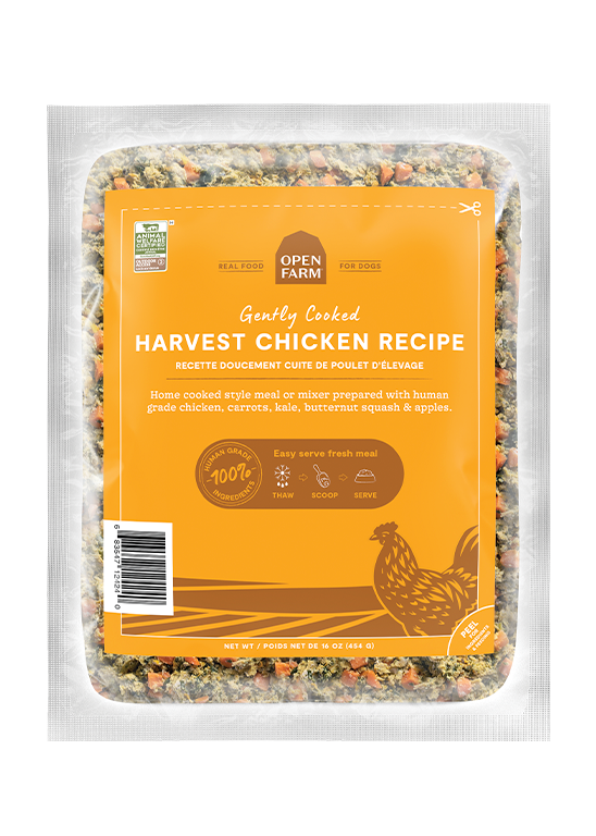 Open Farm Gently Cooked Harvest Chicken Recipe Frozen Dog Food, 16-oz