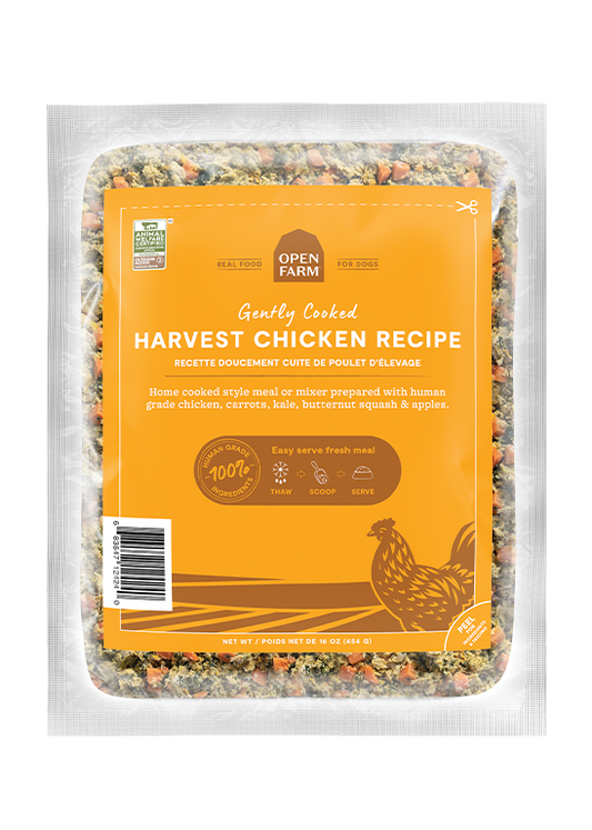 Open Farm Gently Cooked Harvest Chicken Recipe Frozen Dog Food, 16-oz