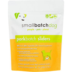 Small Batch Dog Pork Batch Sliders Raw Frozen Dog Food, 3-lb