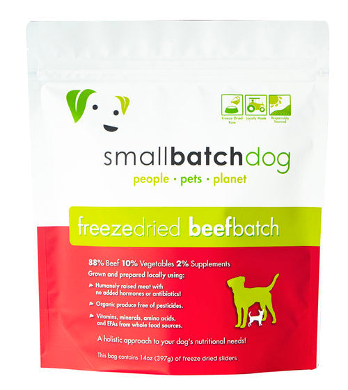 Small Batch Dog Beef Batch Sliders Freeze-Dried Dog Food, 14-oz