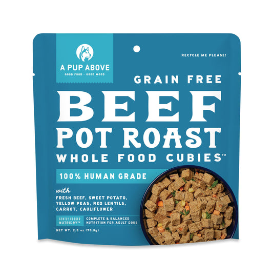 A Pup Above Beef Pot Roast Whole Food Cubies Grain Free Dry Food, 2.5oz