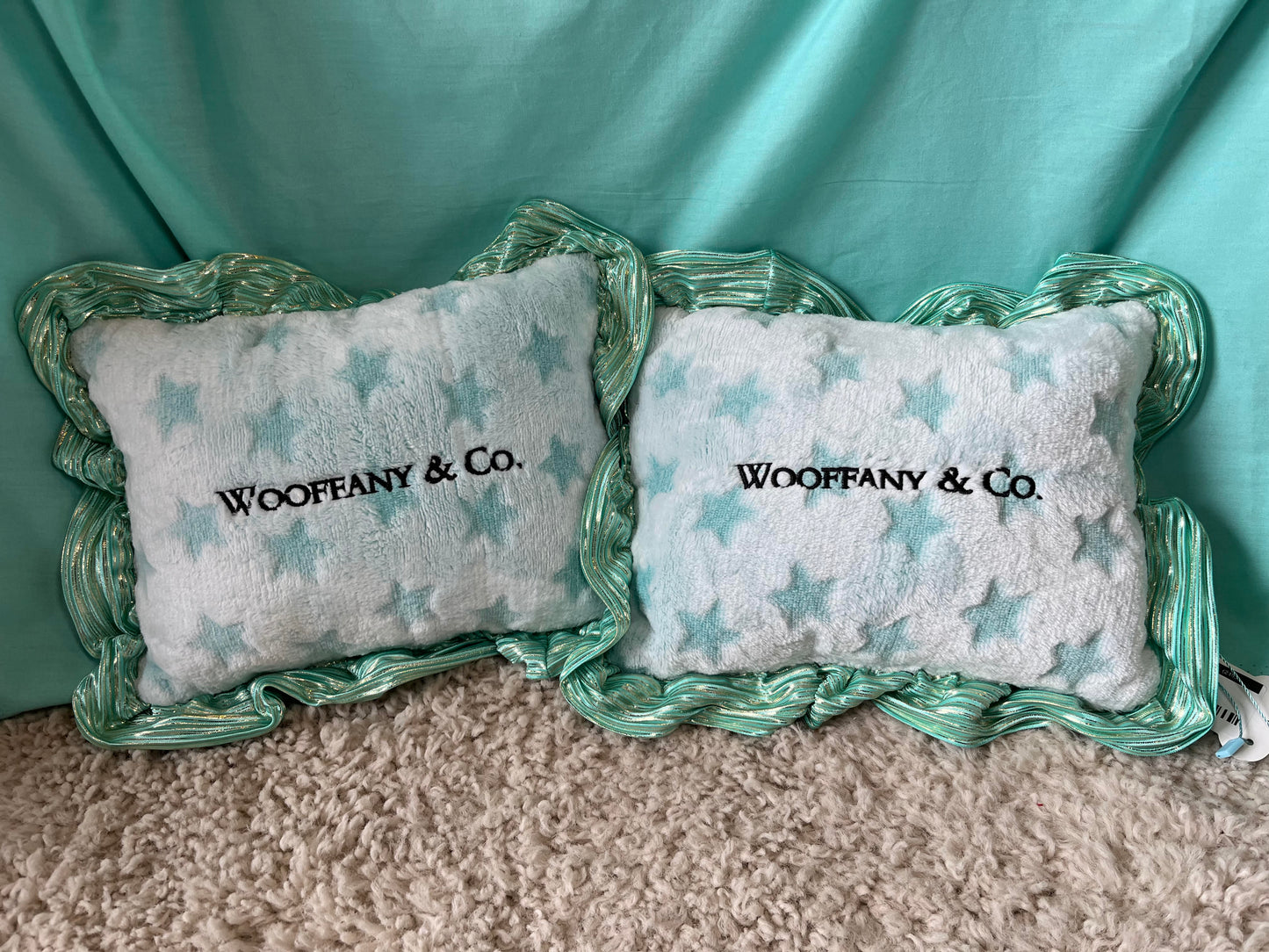 Luna Blue Woofany & Co. Blue Plush Sham Pillow