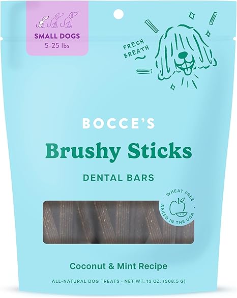 Bocce's Bakery Dailies Brushy Sticks Dental Bars Coconut & Mint 13oz