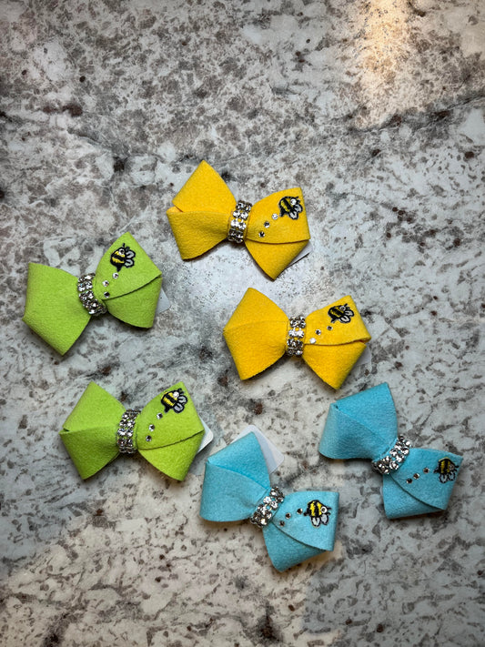 SusanLanci Ultra Suede Bumble Bee Bows