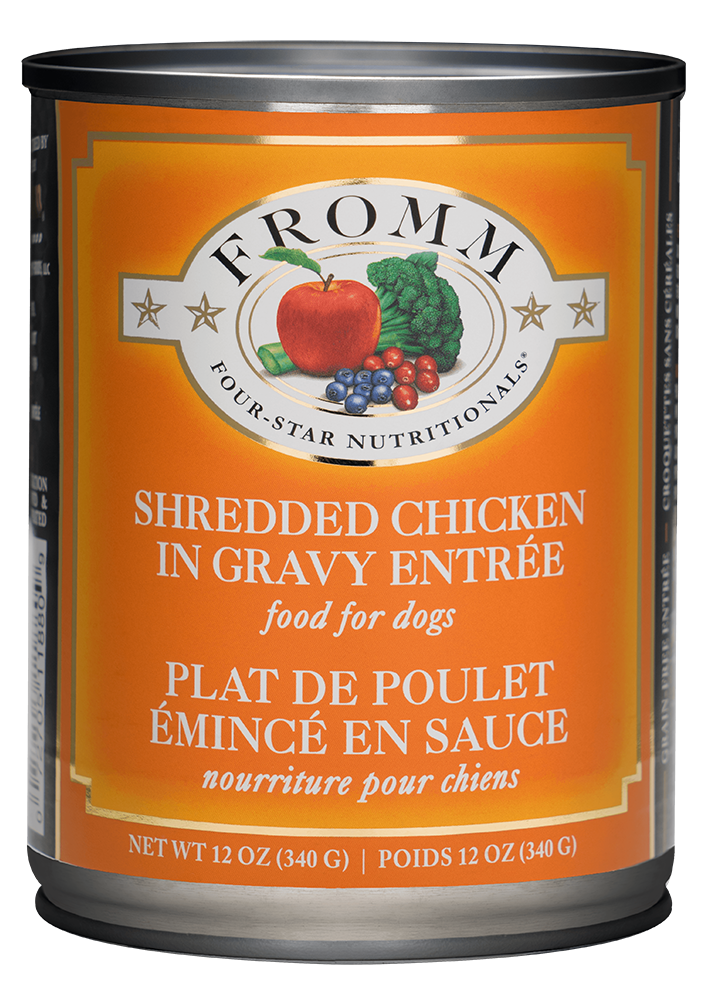 Fromm Four-Star Nutritionals Shredded Chicken in Gravy Entree Canned Dog Food, 12-oz