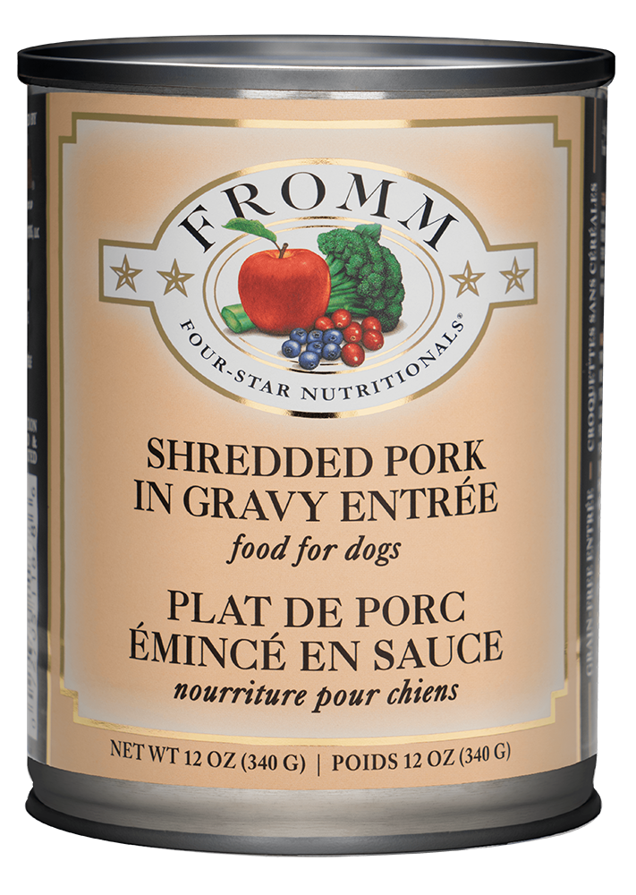 Fromm Four-Star Nutritionals Shredded Pork in Gravy Entree Canned Dog Food, 12-oz