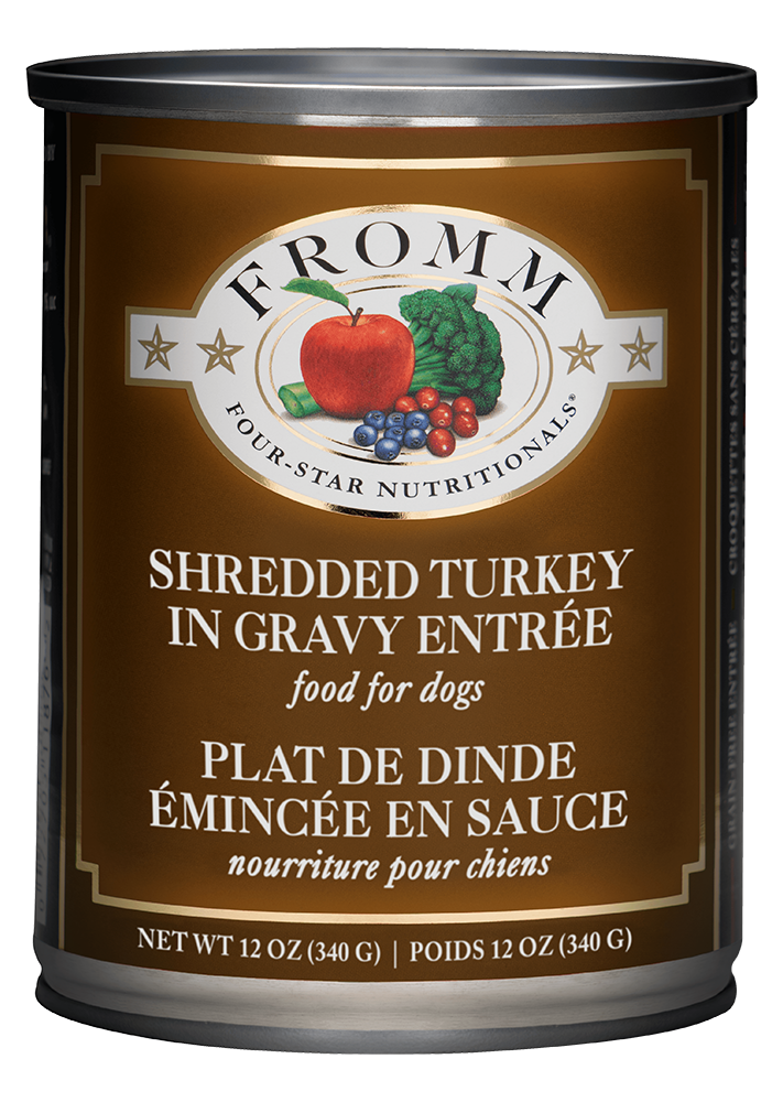 Fromm Four-Star Nutritonals Shredded Turkey in Gravy Entree Canned Dog Food, 12-oz