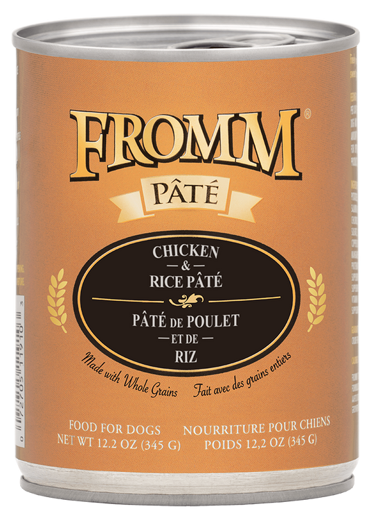 Fromm Chicken & Rice Pate Canned Dog Food, 12.2-oz