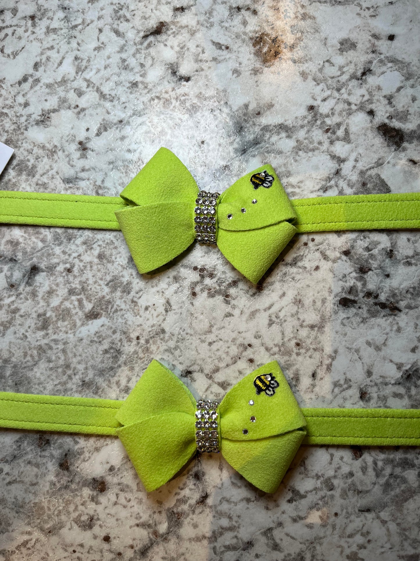 SusanLanci Ultra Suede Green Bumble Bee Collar