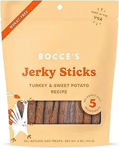 Bocce's Dog Jerky Sticks, Turkey & Sweet Potato 4oz