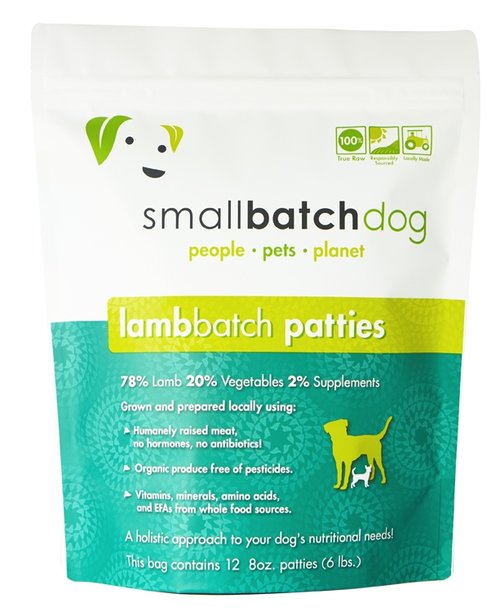 Small Batch Dog Lamb Batch Patties Raw Frozen Dog Food, 6-lb