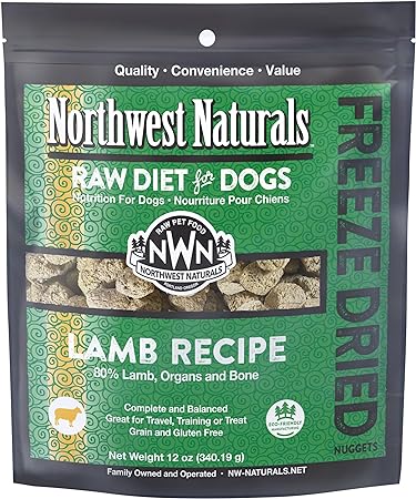 Northwest Naturals Raw Diet Lamb Nuggets Freeze Dried Dog Food, 12oz