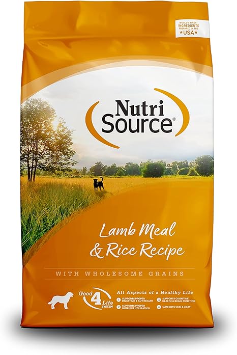 NutriSource Lamb Meal & Rice Wholesome Grains, 15lb