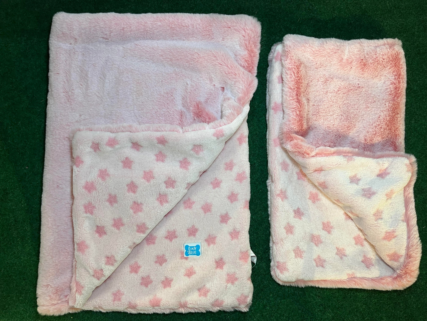 Luna Blue Chewnel Pink Plush Blanket