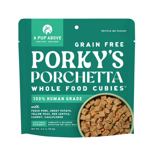 A Pup Above Porky's Porchetta Whole Food Cubies Grain Free Dry Food, 2.5oz