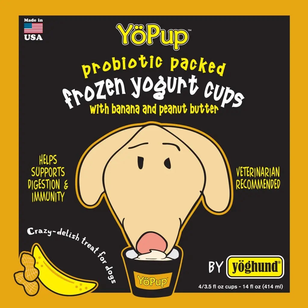 Yoghund YoPup Probiotic Packed Frozen Yogurt Cups with Banana & Peanut Butter 4-Pck