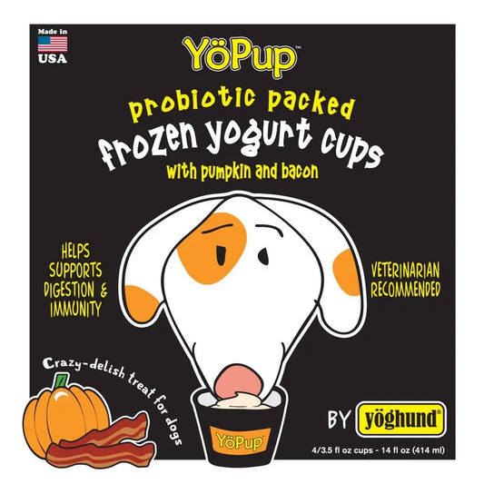 Yoghund YoPup Probiotic Packed Frozen Yogurt Cups with Pumpkin & Bacon 4-Pck